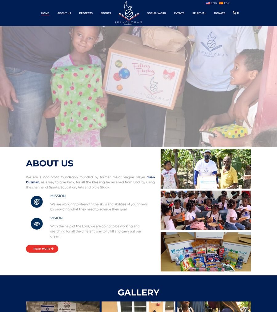 The same website after the redesign