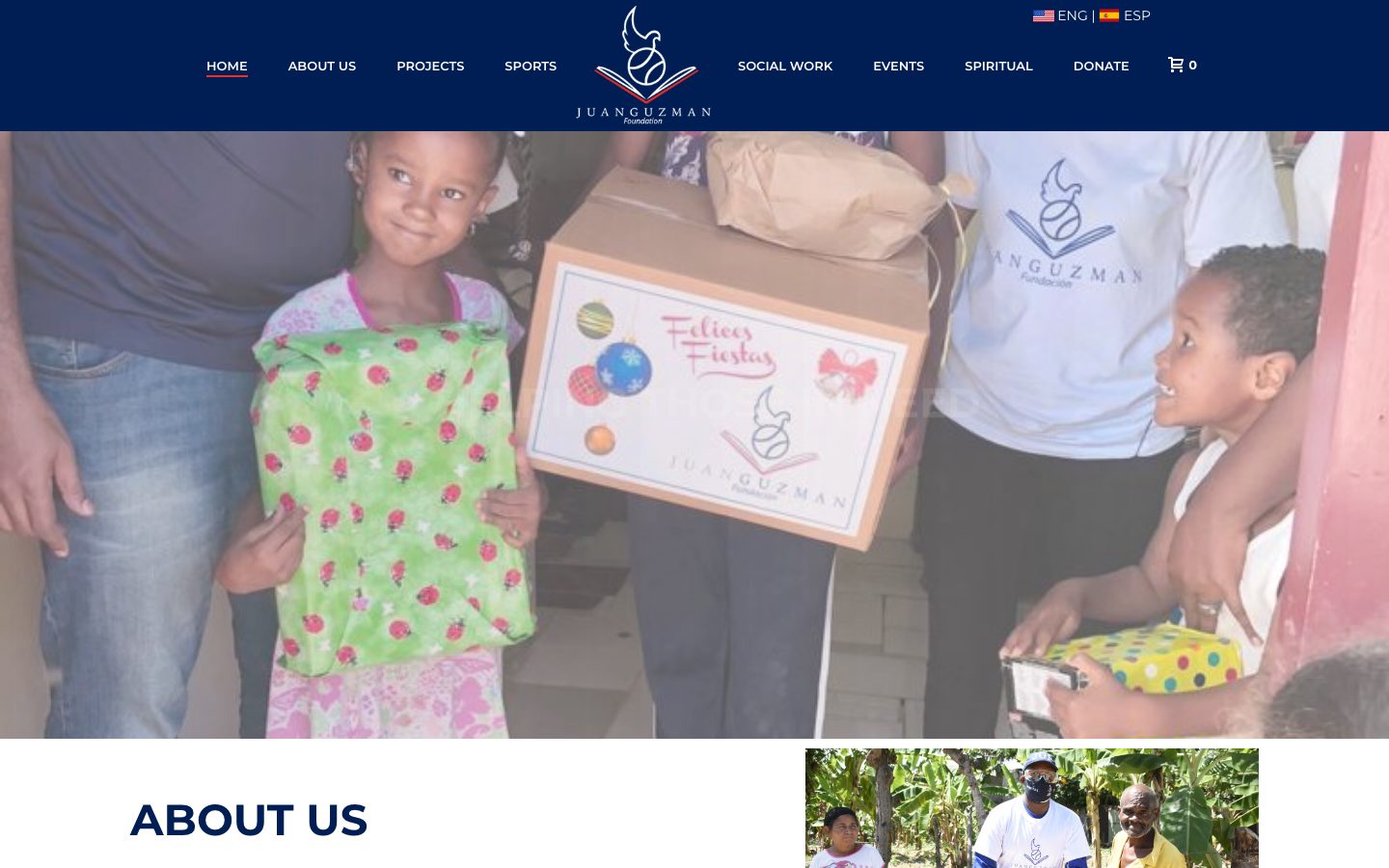 Juan Guzman Foundation website, home page
