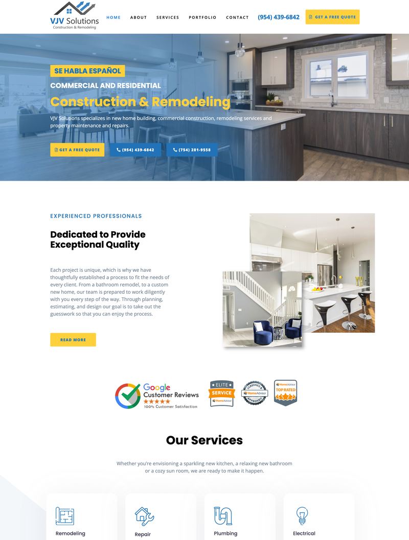 VJV Solutions website